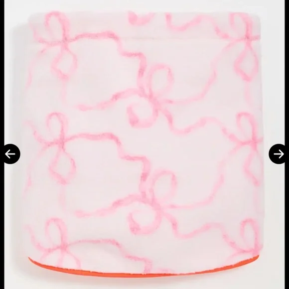 LoveShackFancy x Bogner Arian Ski Pink Bow NECK WARMER Gaiter NWT - Picture 5 of 7